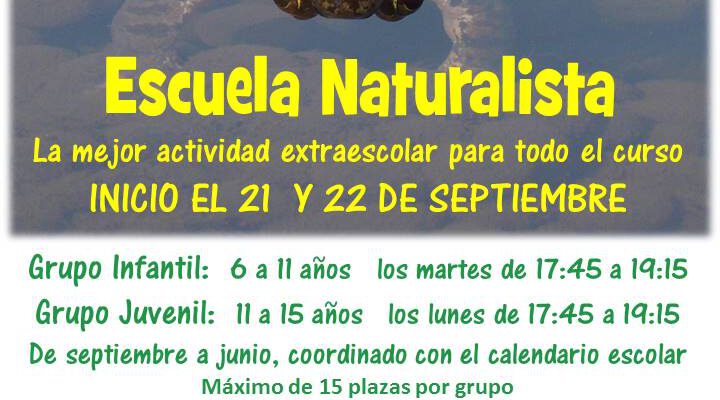 En septiembre, ¡comienza la escuela naturalista! Para jóvenes de 6 a 15 años